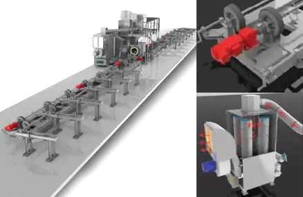 Granalladora Turbinada para Superficies Externas de Tubos Serie TB