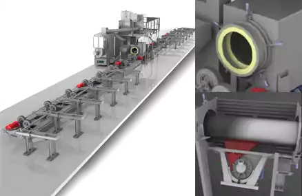 Granalladora Turbinada para Superficies Externas de Tubos Serie TB