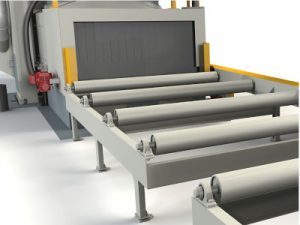 Transportador de Rodillos Máquina Granalladora con Mesa de Rodillos - CMV