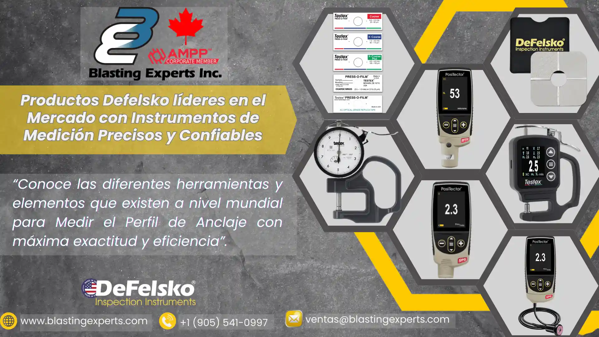 Productos Defelsko para medir Perfil de Anclaje